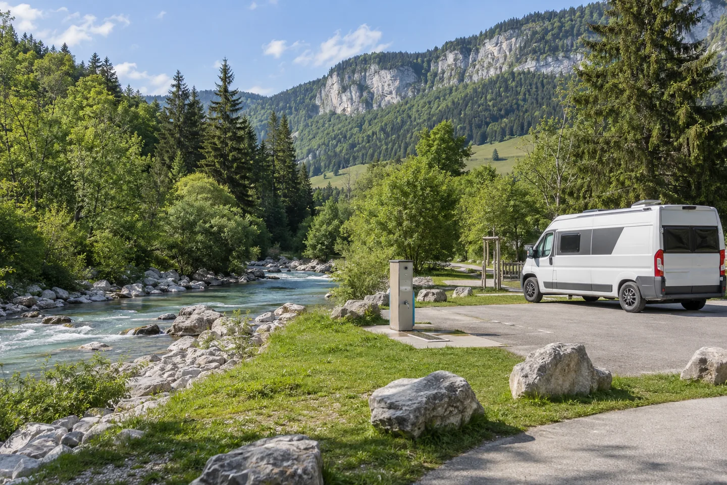 Aire municipale pour camping-cars à Lélex